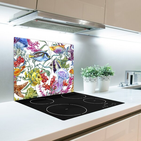 Tagliere in vetro temperato Barriera corallina 60x52 cm