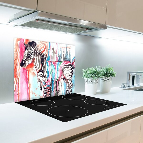 Tagliere in vetro Zebra colorata 60x52 cm