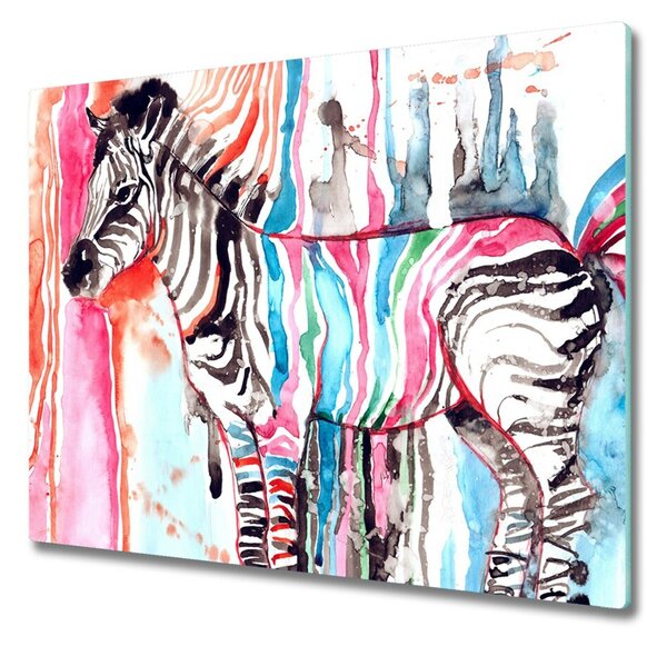 Tagliere in vetro Zebra colorata 60x52 cm