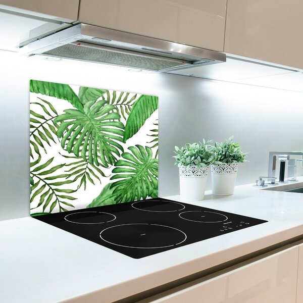 Tagliere in vetro temperato Foglie tropicali 60x52 cm