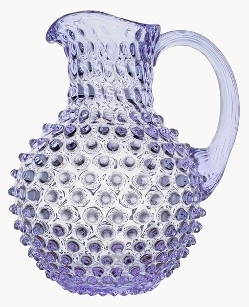 Brocca in vetro soffiato Hobnail, 2 L