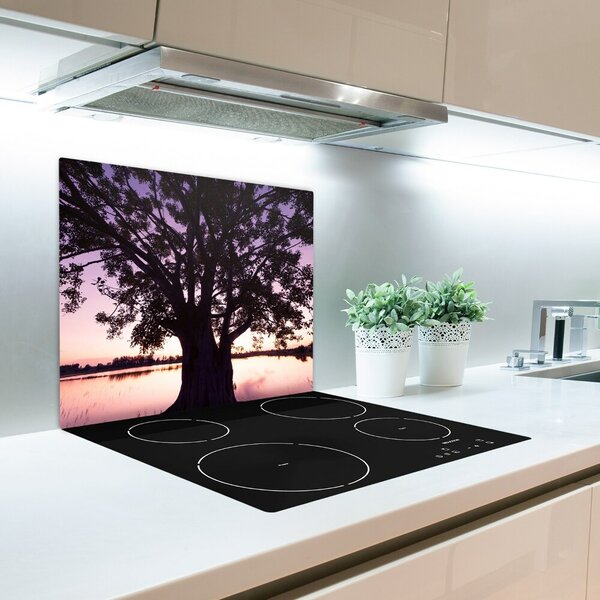 Tagliere in vetro Albero e lago 60x52 cm
