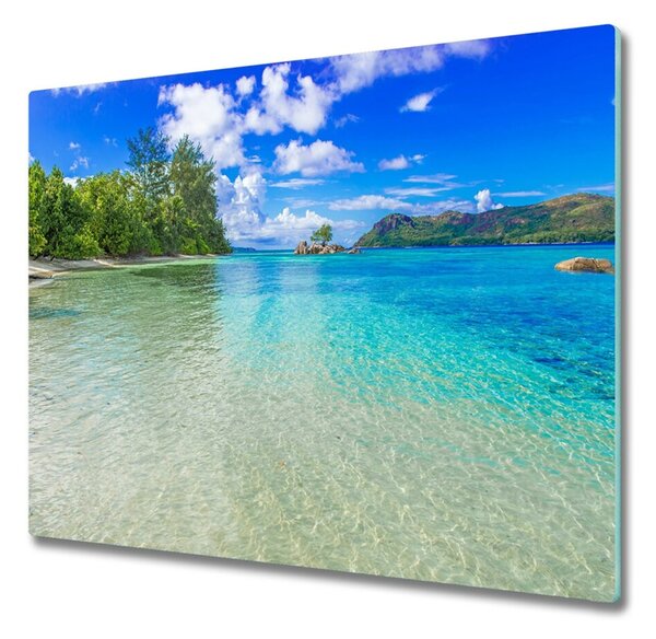Tagliere in vetro Seychelles Beach 60x52 cm