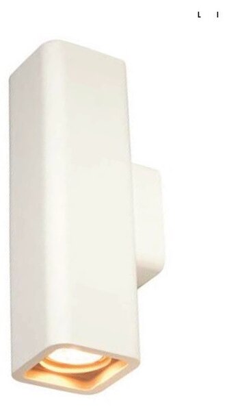 Faretto in gesso biemissione parallelepipedo a parete