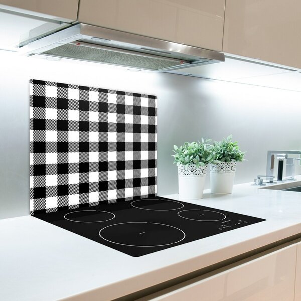 Tagliere in vetro Griglia in bianco e nero 60x52 cm