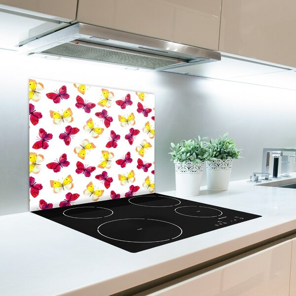 Tagliere in vetro Farfalle e fiori 60x52 cm