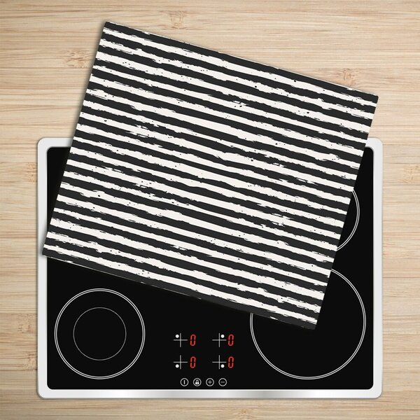 Tagliere in vetro Strisce in bianco e nero 60x52 cm