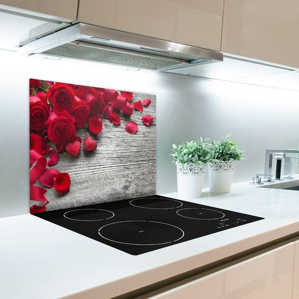 Tagliere in vetro Rose rosse 60x52 cm