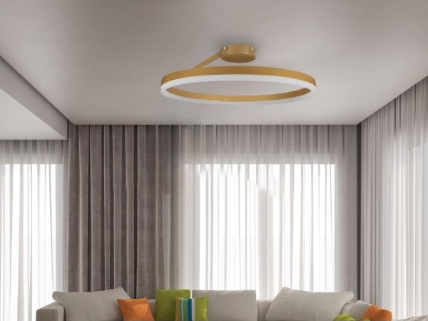 Lampadario a plafone LED dimmerabile LED/40W/230V 3000-6500K oro + telecomando