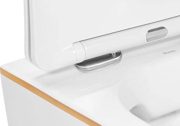 Vaso WC sospeso Rea Carlo white Mini Flat Gold Edge