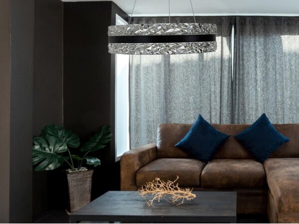Lampadario a sospensione con filo LED dimmerabile LED/80W/230V 3000-6500K nero + telecomando