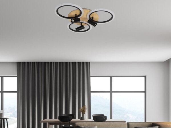 Plafoniera LED dimmerabile LED/70W/230V 3000-6500K nero/marrone + +TC