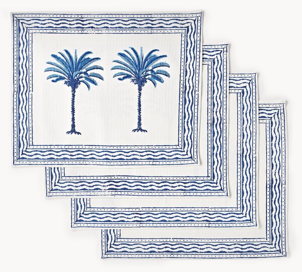 Tovagliette americane in cotone stampato a mano The Palms 4 pz