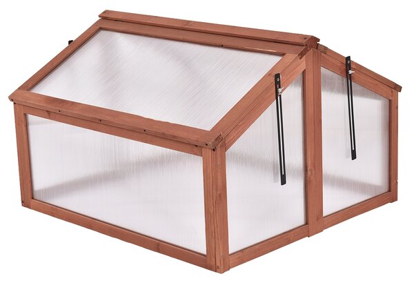 Costway Serra di legno portatile per giardinaggio all’esterno, Protezione rialzata per piante e fiori con superficie pieghevole