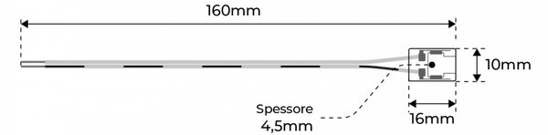 Connettore iniziale + cavo per strisce LED COB Monocolore da 8mm - CF 2PZ Selezionare l'accessorio Accessorio Strisce da 8 mm