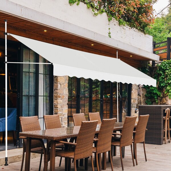 Costway Tenda da sole telescopica e retrattile, Tenda parasole resistente ai raggi UV impermeabile 395 x 120 cm Beige
