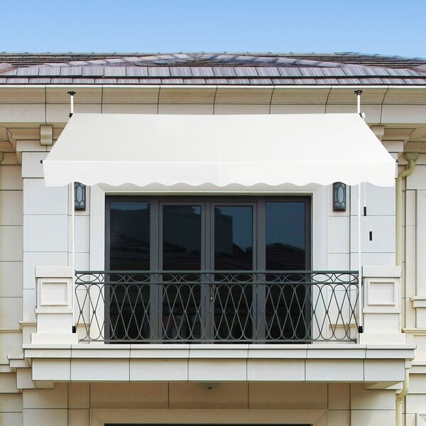Costway Tenda da sole telescopica e retrattile, Tenda parasole resistente ai raggi UV impermeabile 300 x 120 cm Beige