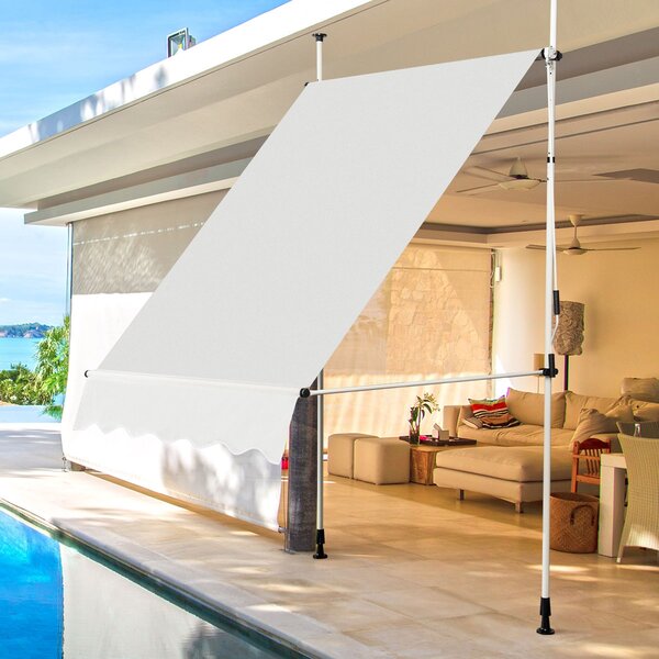 CPOVOS Sostituzioni Tenda da Sole for Patio, Retrattile 230gsm Tettoia for Esterni, Anti-UV E Impermeabile Ombra Solare Riparo dalla Pioggia for Giardino Finestra Balcone Poliestere (Color : Beige