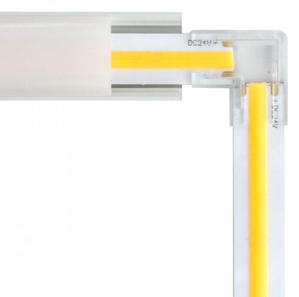 Connettore Angolare per Strisce LED COB Monocolore da 8mm IP20 - CF 2PZ Selezionare l'accessorio Accessorio Strisce da 8 mm