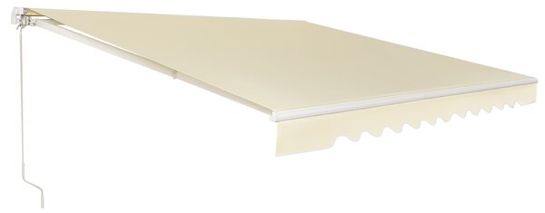 Costway Tenda da sole retrattile, Tenda in alluminio con manovella e poliestere impermeabile, Beige