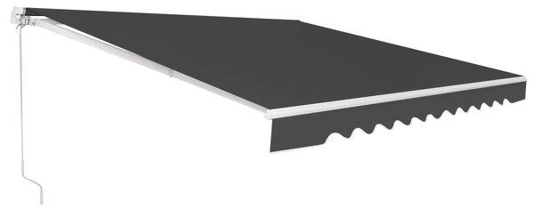 Costway Tenda da sole retrattile 3 x 2,5m, Tenda in alluminio con manovella e poliestere impermeabile, Grigio