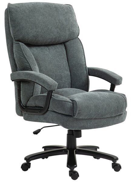 Poltrona da Ufficio con 7 Punti Massaggianti e Poggiapiedi, in Pelle PU e Acciaio, 67x79x111-121 cm, Nero| Aosom Italy