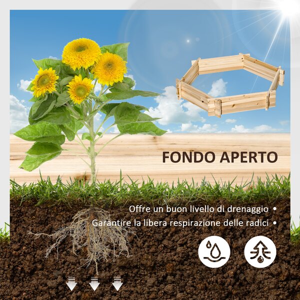 Outsunny Letto per Orto Senza Base e con Struttura a Incastro, in Legno, 100x92x16cm|Aosom