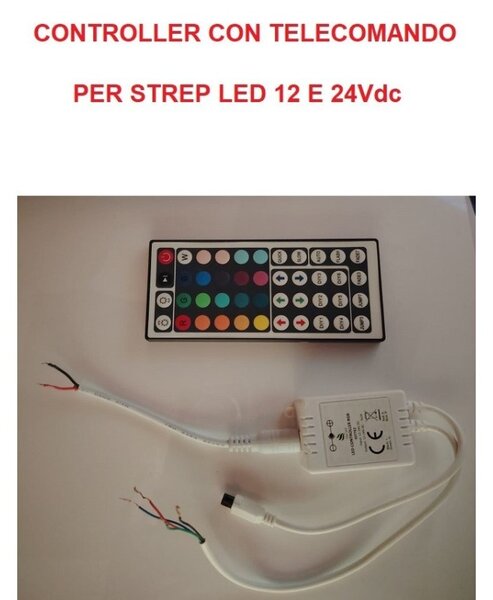 Controller con telecomando per strisce led RGB 12/24Vdc