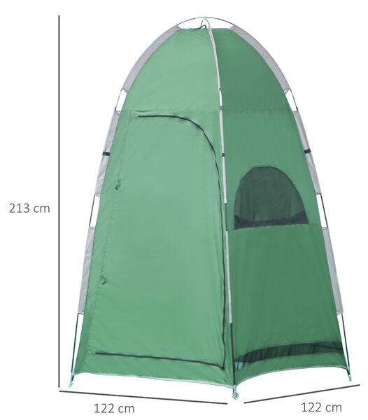 Outsunny Tenda Doccia Campeggio Spiaggia ed Esterni con Ingresso a Cerniera, Borsa per Trasporto e Tasca Portaoggetti, 122x122x213cm, Verde|Aosom