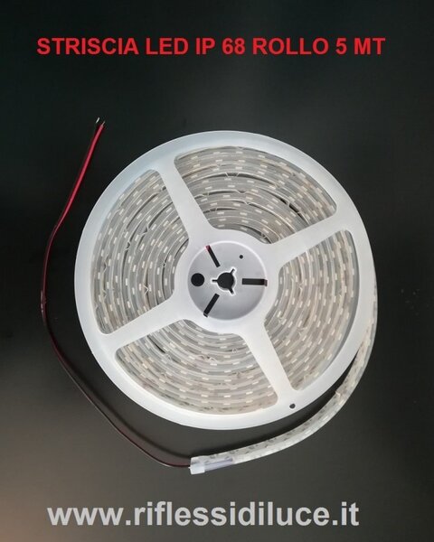 STRISCIA LED IP68 MT 5 24V SMD5050 14.4W/MT BIANCO NEUTRO