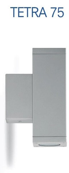 Platek Tetra 75 applique da esterno a una luce colore alluminio