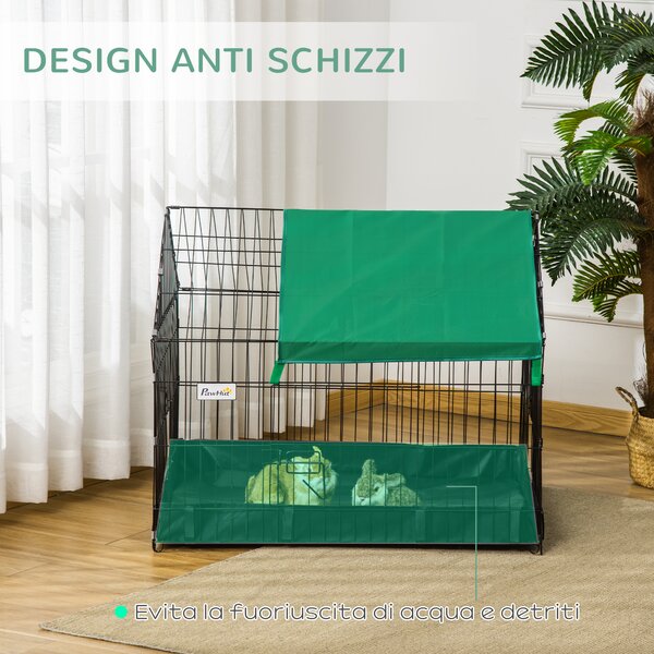 PawHut Gabbia per Conigli, Porcellini d'India e Roditori, Gabbietta per Animali in Metallo e Tessuto Oxford, 90x75x75cm|Aosom