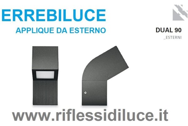 Errebiluce dual 90 lampada da parete per esterno grigio antracite