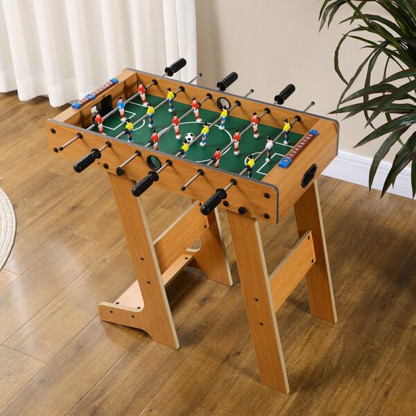HOMCOM Calcio Balilla Compatto in Legno, Biliardino Salvaspazio con 6 Aste, 18 Giocatori e Segnapunti, 69x37x70cm|Aosom