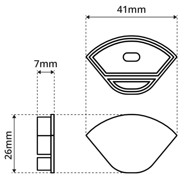 Tappi per Profilo Angolare per doppia striscia LED (conf. 4pz) Accessori Profili Tappi Angolare Doppia Striscia