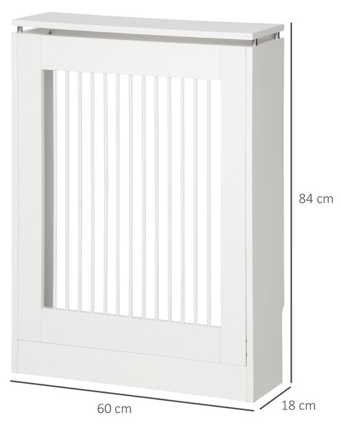 HOMCOM Copritermosifone Moderno ed Elegante in MDF e Acciaio per Interni 60x18x84cm Bianco per Arredare il Tuo Spazio|Aosom