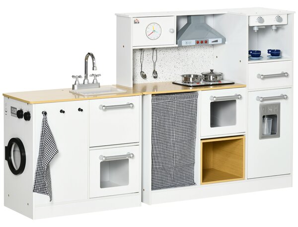 HOMCOM Cucina Giocattolo per Bambini 3-6 Anni con Utensili Luci e Suoni in MDF e PP Divertente e Istruttiva per Gioco di Ruolo|Aosom