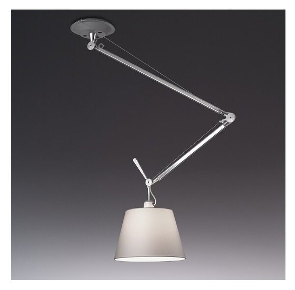 Artemide tolomeo sospensione decentrata con diffusore in pergamena diametro 24 cm