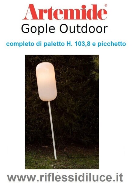 Artemide gople outdoor corpo lampada completo di paletto H. 103,8 e picchetto