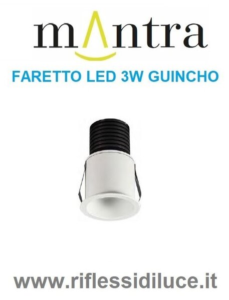Mantra faretto da incasso led 3W modello Guincho bianco 3000°K