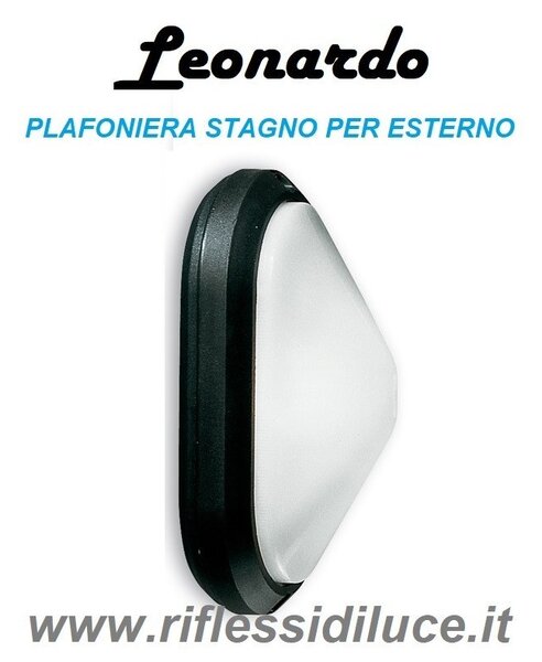 Leonardo plafoniera stagno per esterno E27 nera