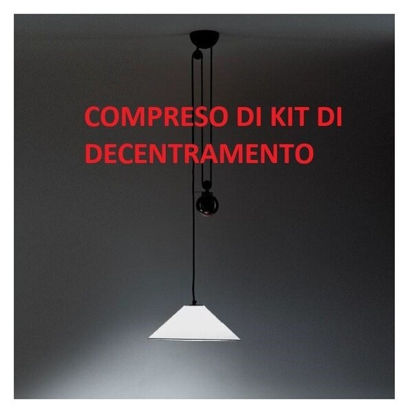 Artemide aggregato saliscendi con cono opalino diametro 53 cm con kit decentramento