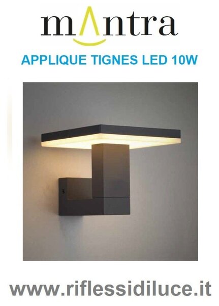 Mantra applique Tignes grigio scuro led 10W IP54