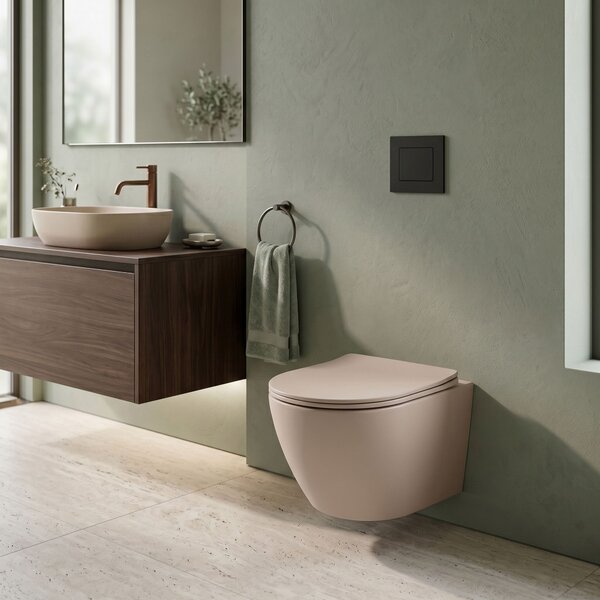 Vaso WC sospeso REA Carlo Mini Tornado Mocca Matt