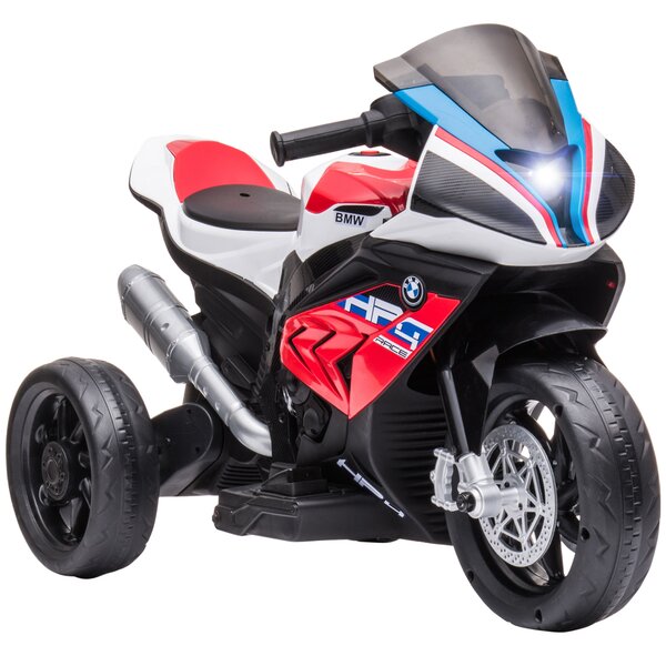 HOMCOM Moto per Bambini 18-60 Mesi Modello BMW HP4 con Fari, Musica e Pedali, in PP e Metallo, 82.5x42x54 cm, Rosso|Aosom