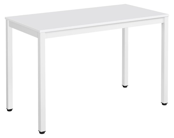 Tavolo rettangolare per cucina e ufficio TESSA 120x60, bianco, con gambe in metallo