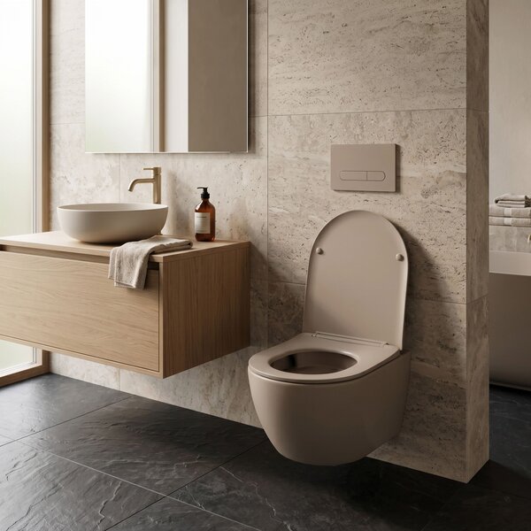 Vaso WC sospeso REA Carlo Mini Tornado Mocca Matt