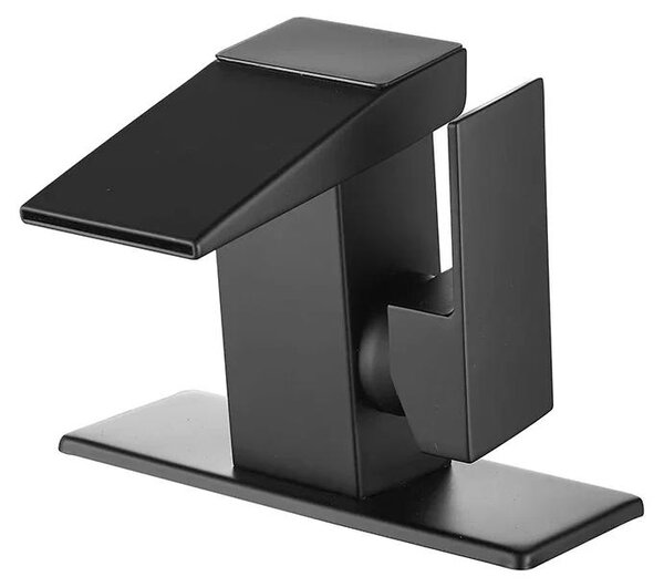 Miscelatore per lavabo con display digitale - Miscelatore a cascata - Indicatore di temperatura LED - Acqua calda e fredda - Monocomando - Nero