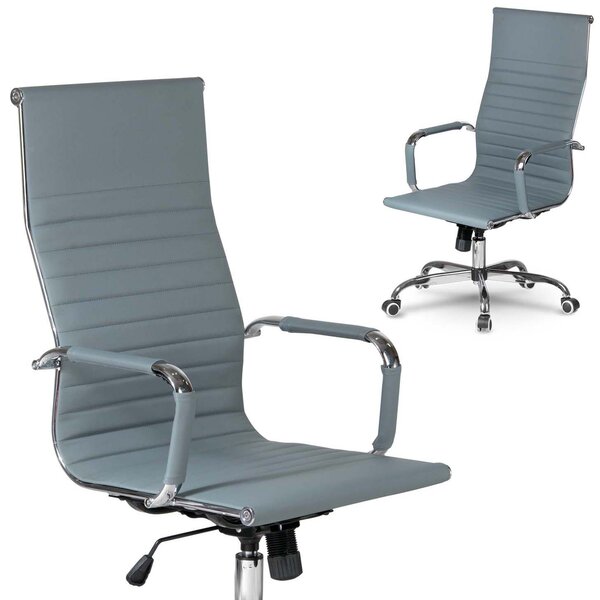 Poltrona Da Ufficio Design Moderno Divano Sedia Tokio Grigio