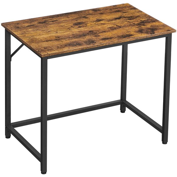 Scrivania per computer 80X50X75 Cm Marrone rustico, Nero